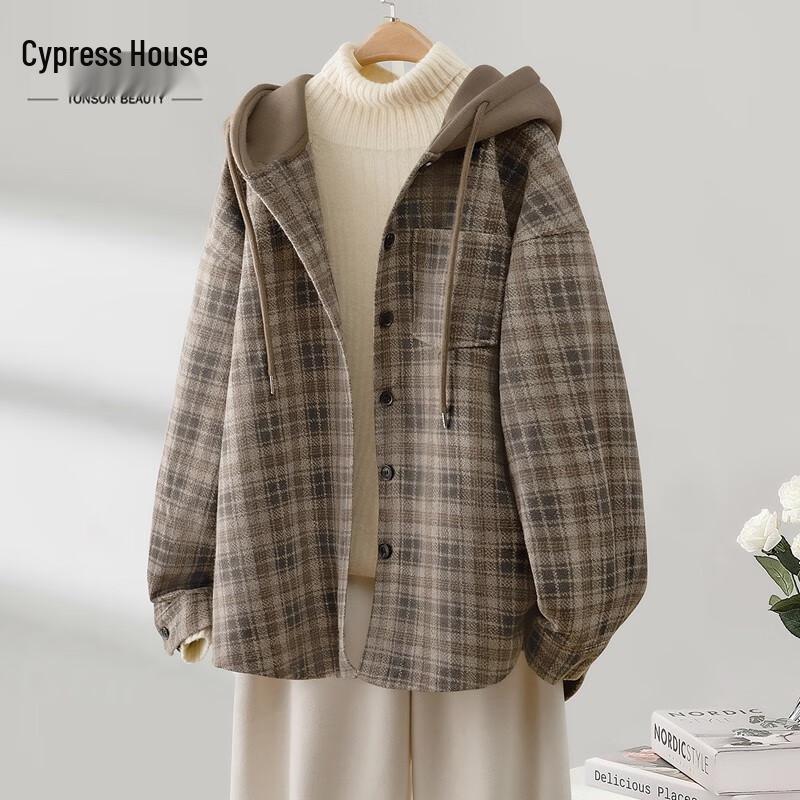 

Women s Plaid Hooded Jacket M