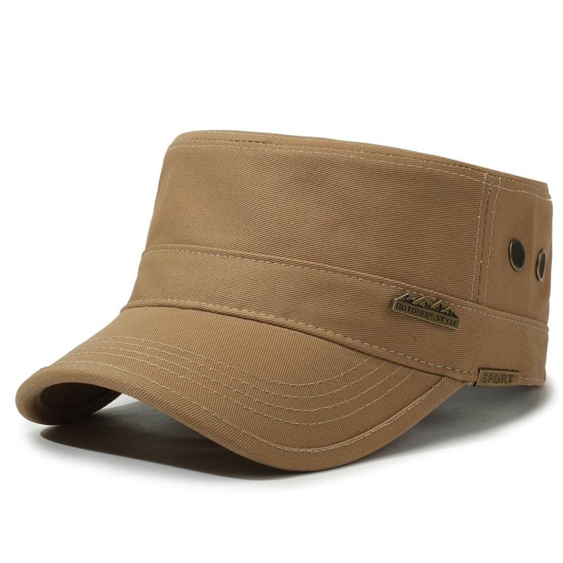 New Four Seasons Flat Top Hat Men'S Simple Cotton Peaked Hat Fashion Baseball Cap Casual Cap, Commuter Sunshade Hat
