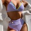 New European and American Halter Triangle Bikini Swimsuit for Women Looking Thin and Foreign Ins Women's Big-breasted Bikini