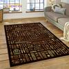 Tapis HD Hiéroglyphes Pharaoniques Mythologie Égyptienne 3D pour Salon Chambre Décoration de Maison, Décoration Antidérapante pour Canapé Paillasson