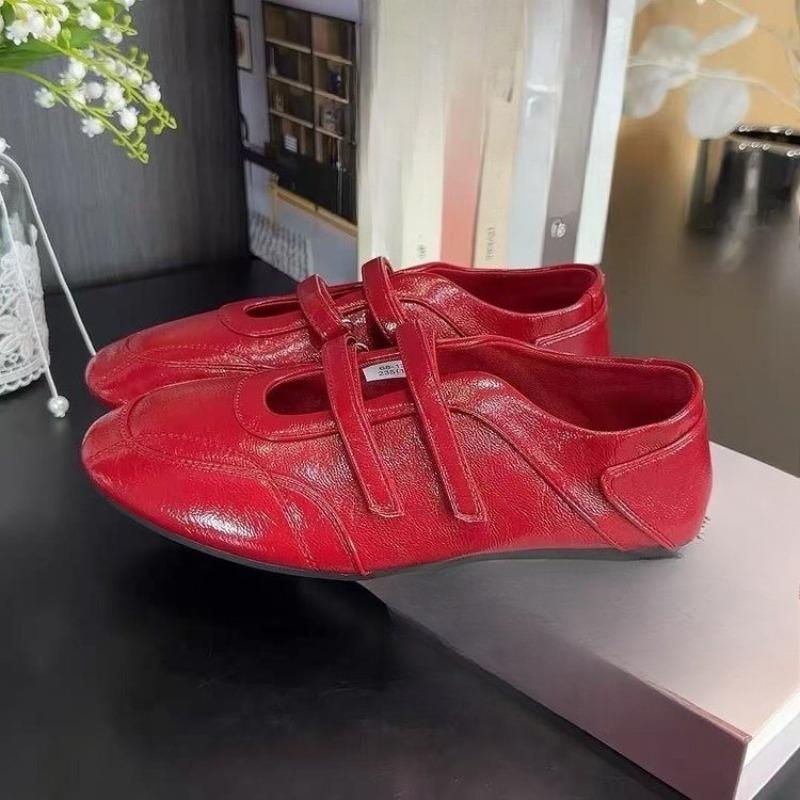 Round Toe Shallow Mouth Flat Shoes Autumn New Soft Sole Soft Surface Non-slip Wear-resistant Low-top Single Shoes