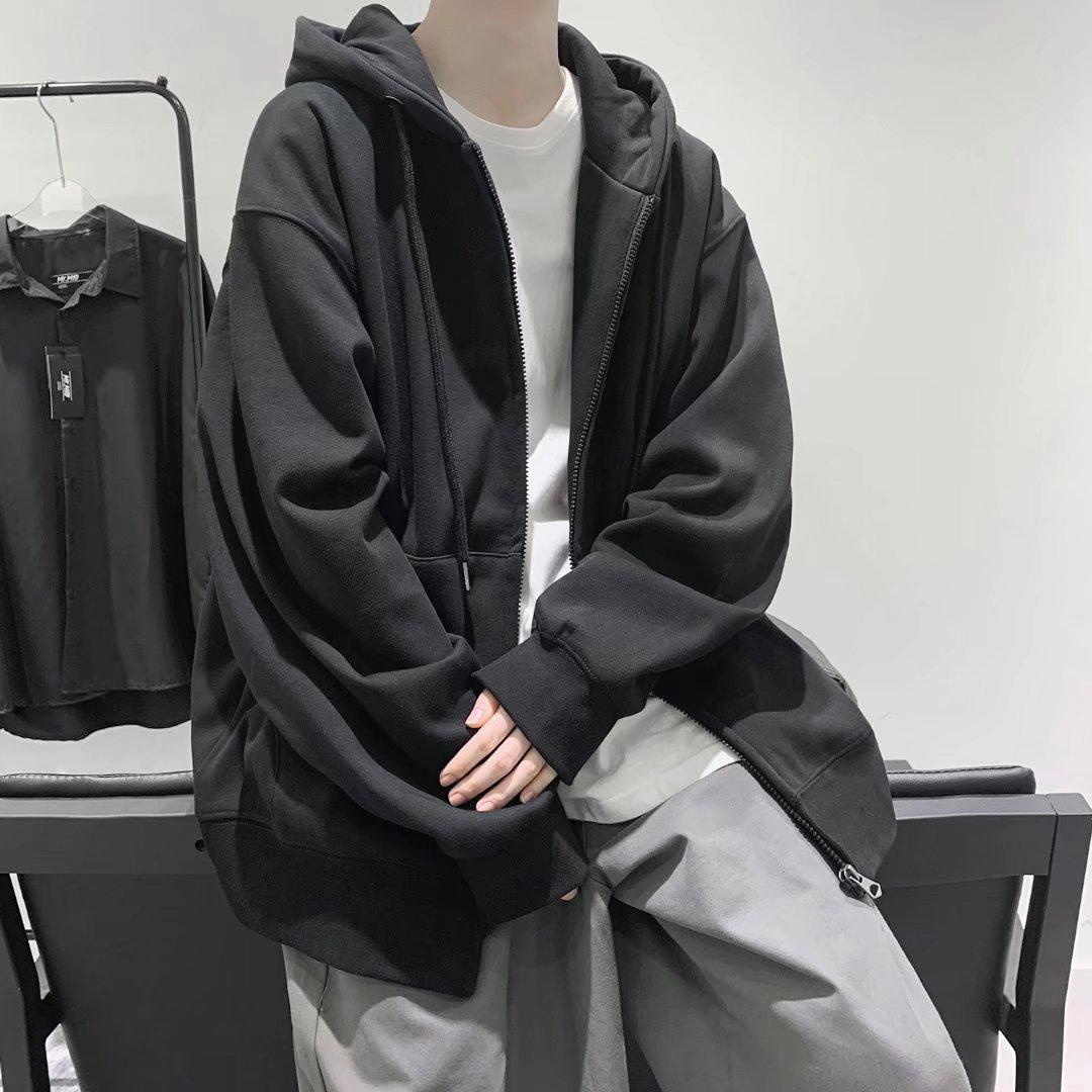 Autumn Male Oversized Men s Solid Color Hooded Coat Thick Cotton Sweatshirts Sportswear Cotton Plus Velvet Zipper Work Out Cardigan XXXXXL 1366₽