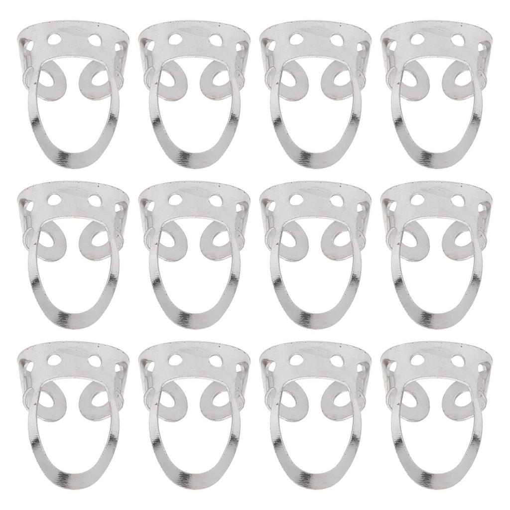 12Pcs Finger Picks Adjustable Stainless Steel Banjo Ukulele Guitar Plucked Strings ToolSilver
