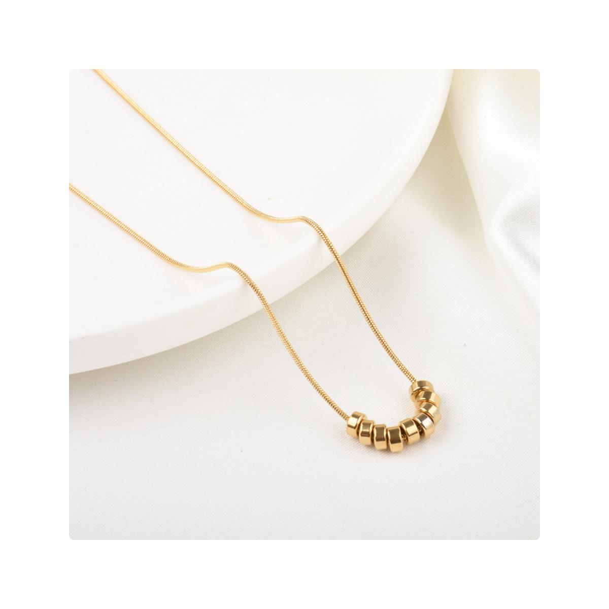 

Бусы и круглые бусины ожерелье для женщин с легкой роскошной нишевой цепочкой на ключицу простая золотой