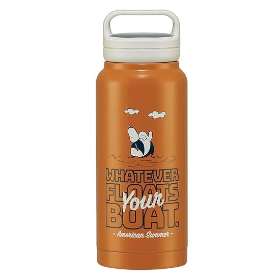 Skater Insulated Stainless Steel Mug Bottle, 800ml, with Screw Handle, Snoopy, STSC8-A