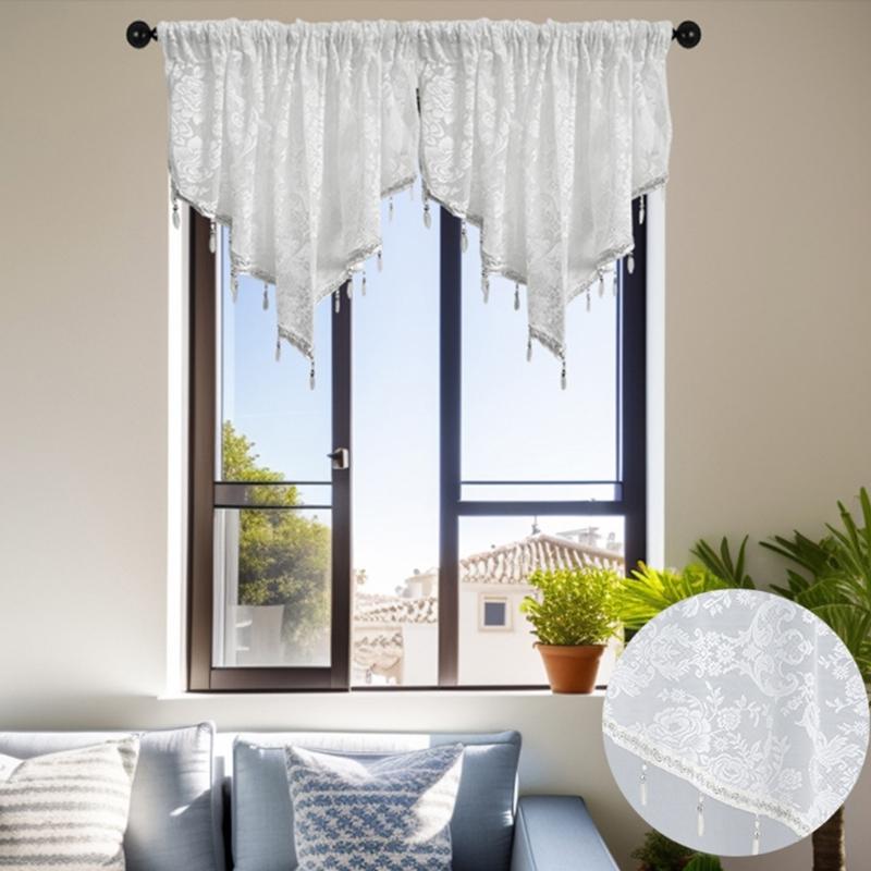 Lace Sheer Curtains Quick Installation Set Sunlight Control Multipurpose Interior Designs Window Covering Set