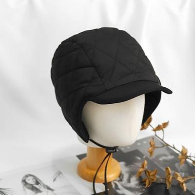 Chapeau d'hiver matelassé matelassé à rabats d'oreilles et bord rembourré pour hommes et femmes