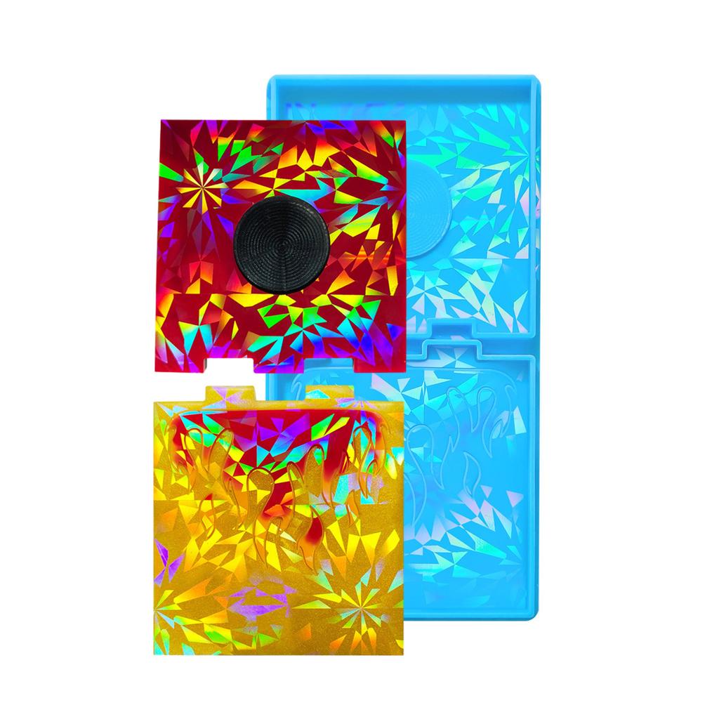 Flame Pattern Silicone Mold for Candle Holders Rectangle Shape Candlesticker Resin Molds Easy To Use Candle Base Molds