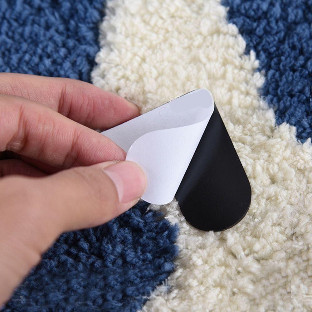 4Pcs Strong Adhesive Non-slip Carpet Stickers Reusable Traceless Self Adhesive Rug Stickers PU Mult Shapes Rug Corner Gripper