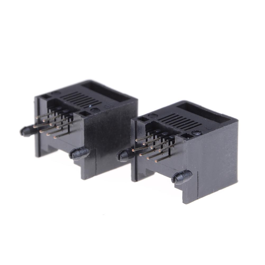 10pcs/lot RJ45 8P8C Computer Internet Network PCB Jack Socket Black,Gray