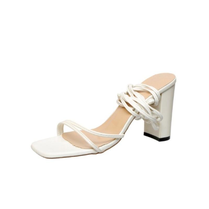 Fashion New Style Popular Summer Women's Fashionable Sexy Cross Belt Stiletto Sandals Elegant Banquet Party High Heels Zapatos Mujer