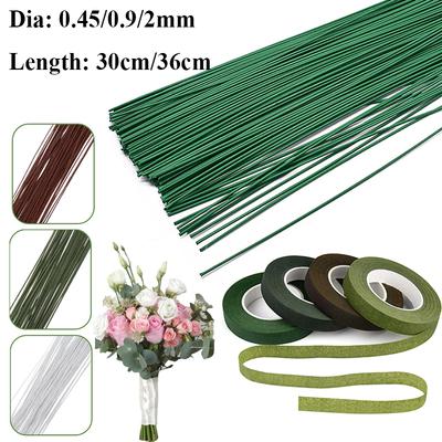 #26 #20 Papírový Květinový Drátek Průměr 0,45 Mm/0,9 Mm Délka 36 Cm 30 Mm Železný Drát Používá Se Pro Kutilství Výroba Květinových Větví Z Nylonových Punčoch