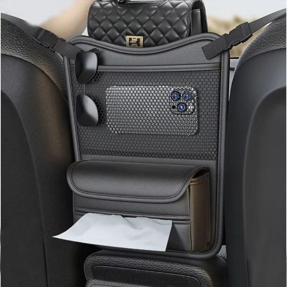 Mesh Pockets Car Seat Storage Bag Double Side Storage Car Middle Hanger  Between Seats