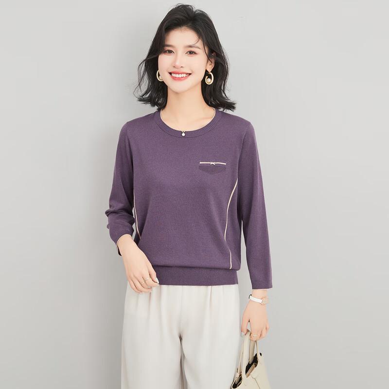 

Jinjv Women s Fall 2025 Relaxed Fit Wool Blend Round Neck Sweater L