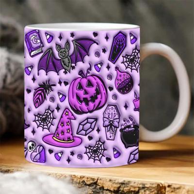Halloween Kaffeetassen Kürbis Halloween Kaffeetassen Niedliches Keramik-Trinkgeschirr mit Henkel für Herbstfeiertag Geburtstag Tee trinken