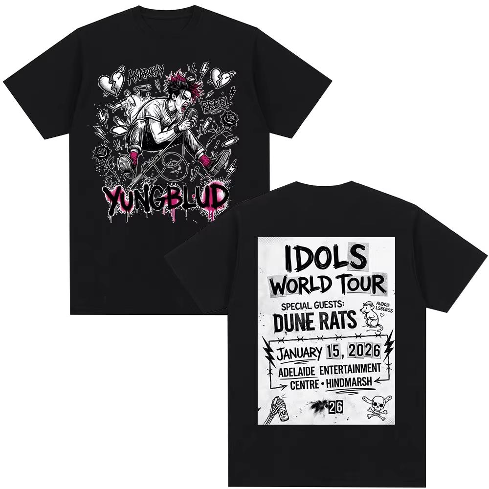 

Singer Jan Bloom Print Tshirt Idol World Tour Tshirt Unisexs Fashion Short Sleeve Top Cotton Summer Tshirt Unisex 2XL