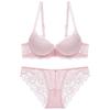 French Sexy Lace Bra Set,Push‑Up Bra Set for Small Bust,Gather Side Fat Lingerie Set