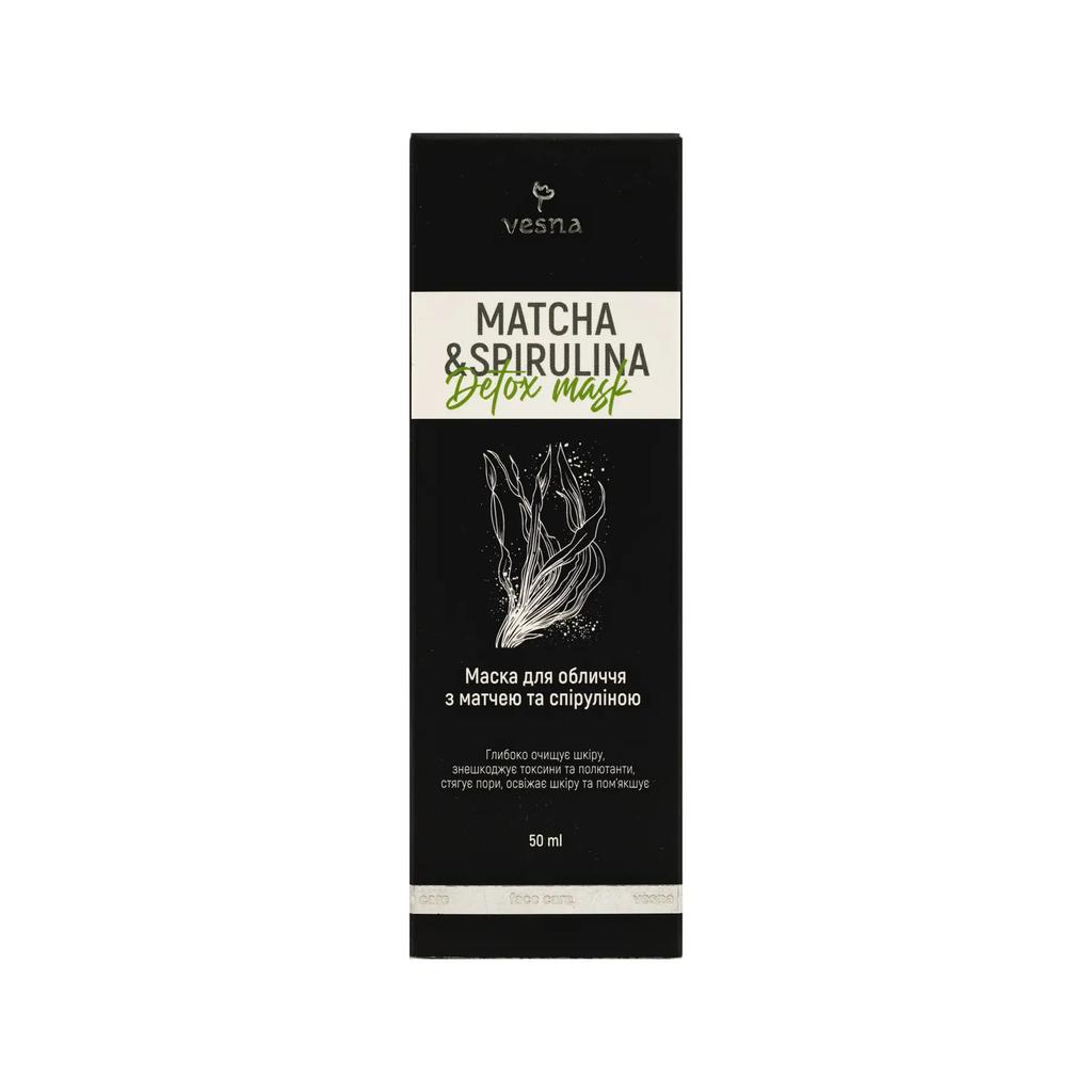 Masque visage détox au matcha et à la spiruline Vesna 50 ml
