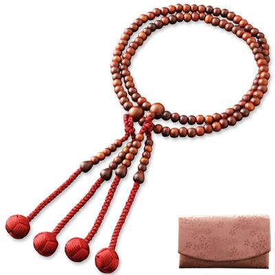 Kyoto Buddhist Altar Hayashi Prayer Beads Shingon Sect Shake 0 Rosewood Official Ceremony Bag Kyoto Prayer Beads (Unground) (For Women) [Bead Set]