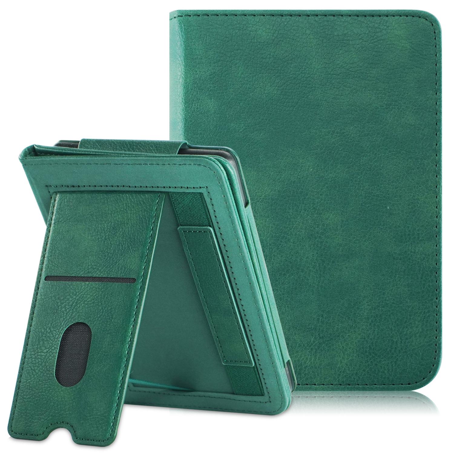 

Чехол для Kobo Clara Colour/Clara 2E с отделениями для карт, подставкой, ручным ремешком, из ПУ кожи, обложка для электронной книги Green