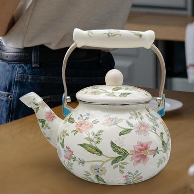 Enamel Tea Kettle Water Pitche Juice Jar Heat Resistant 2.5L Teapot Thickened for Home