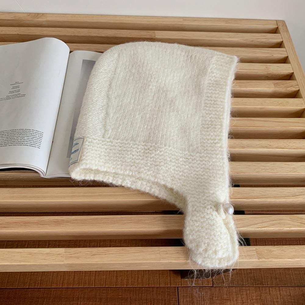 Coldproof Knitted Balaclava Hat Keep Warm Pullover Cap Sweet Neck Collar Beanies Cap  Winter