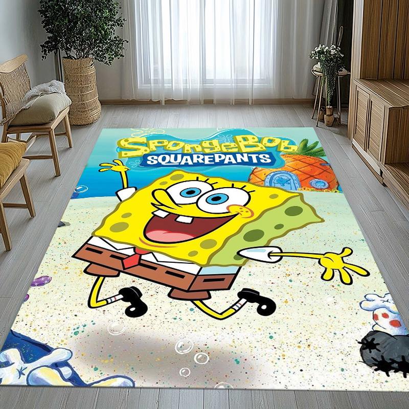 Lustiger S-SpongeBob Patrick Stern Cartoon Wohnzimmer Rutschfeste Teppichmatte Weicher Teppich für Schlafzimmer Spielzimmer Sofa, Heimdekoration Fußmatte