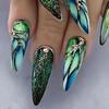 24Pcs Long Almond Press On Nails French Pink Wave Line Design Detachable Fake Fingernails Manicure Tips