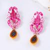 Pendientes Creativos para Mujer Regalo Lindos Únicos de Cangrejo Tachuelas Dibujos Animados Moda Langosta Colgantes Para Niñas Damas