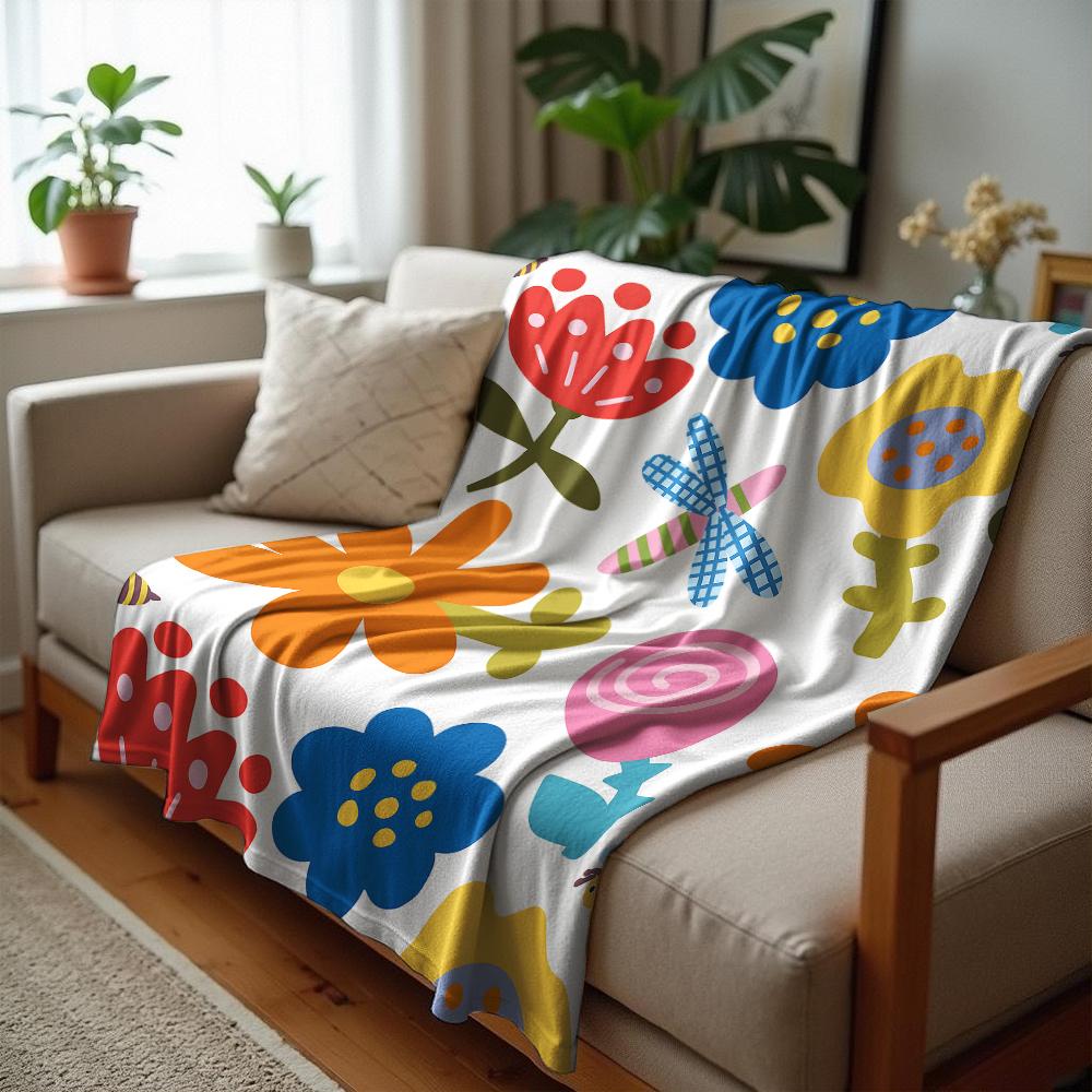 Multicolor Rubber Duck Crowd Soft Flannel Blanket Breathable Warm Throw for Office Car Sofa Kids Room Birthday Xmas Gift