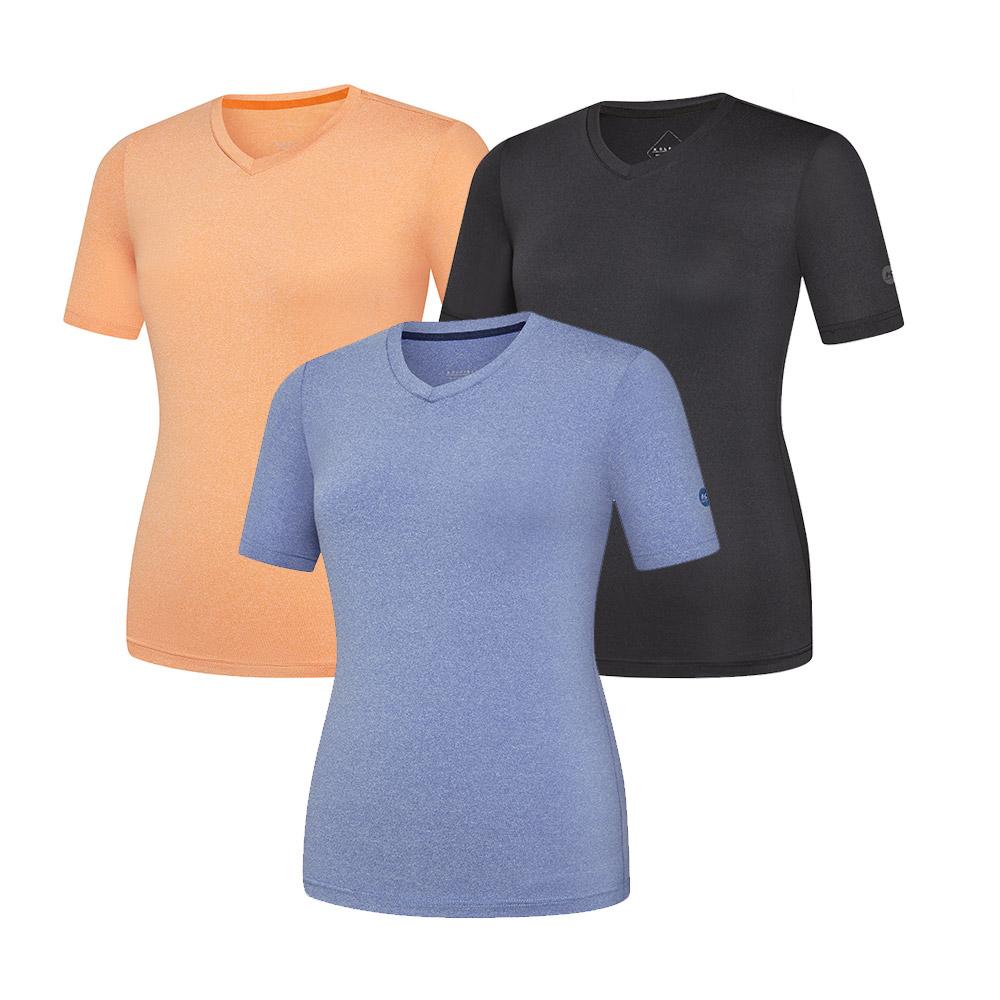KOLPING Women'S Plain V-Neck Summer Hiking Short Sleeve T-Shirt Krt0552W