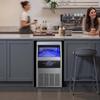 Commercial Ice Maker Machine, 73 kg/24h with 14 kg Storage Capacity, Built-in/Freestanding/Under Counter, Stainless Steel Ice Maker with LED Display &