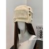 Vintage button summer stripe cold hat thin sweet cool style fashion niche design sense knitted hat women