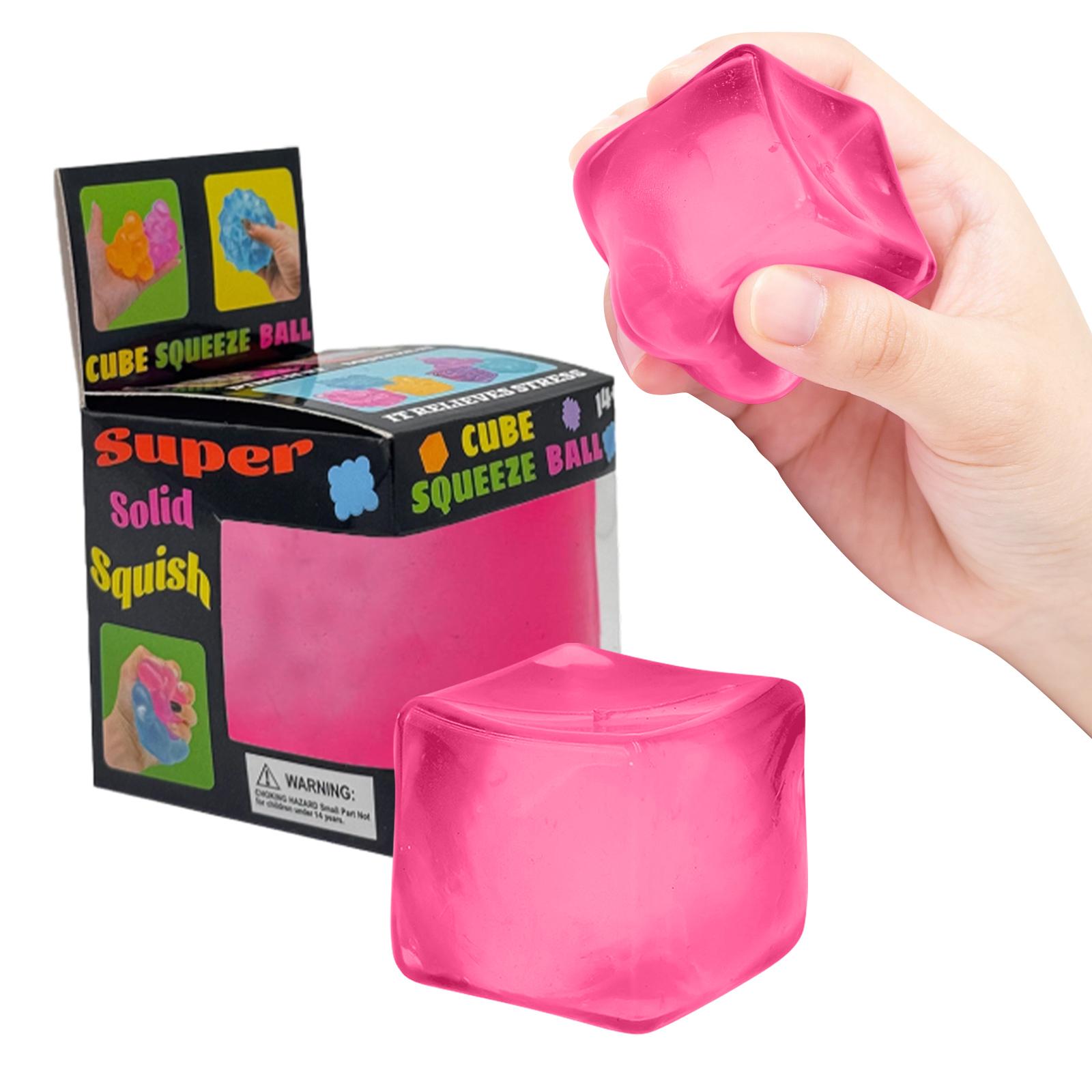 

Solid Cube Squeeze Ball Soft Stress Relief Toy for Hand Exercise and Sensory Relaxation for Home Office Use One Size розовый