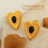 Korean Love Pendant Item Stud Earrings Necklace Women'S Collarbone Chain Niche Design Set