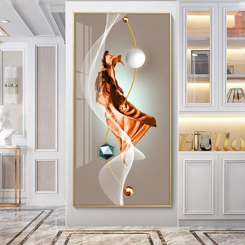 Home Decoration Light Luxury Style Abstract Geometric Porch Living Room Decoration Poster Painting Wall Art Picture