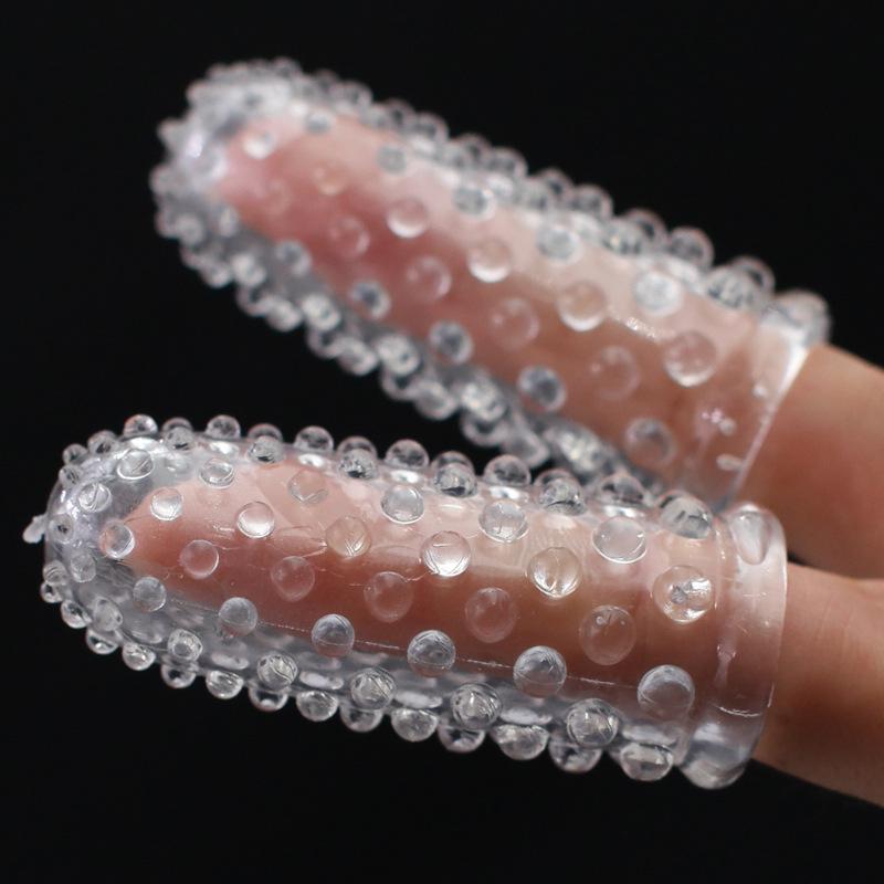 Pleasing Finger Sleeves - 1000 Wolf Tooth Textured Flirting Aids for Adults