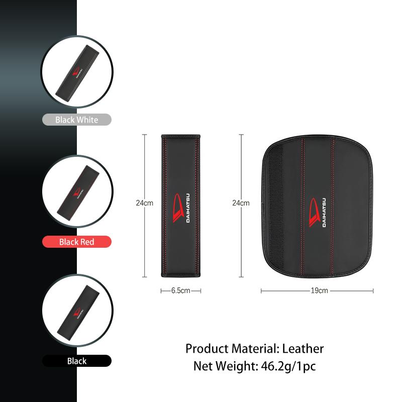Car Seat Shoulder Pad Leather Safety Belt Protector Cover Accessories For Daihatsu Terios Sirion Mira Materia Rocky YRV Feroza C