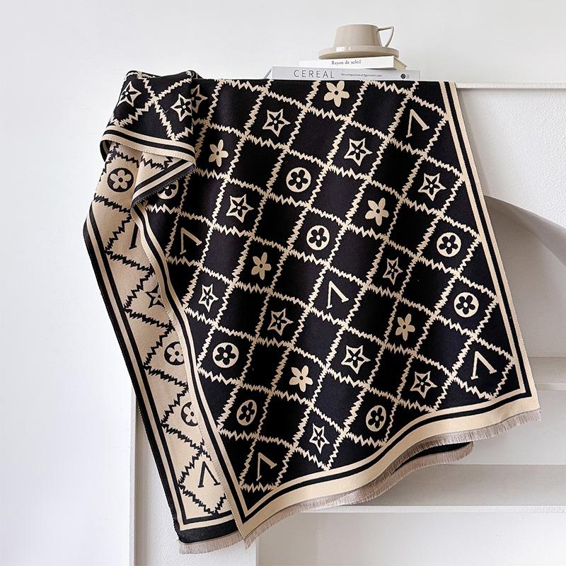 Designed Winter Cashmere Scarf Women Thick Pashmina Warm Blanke Shawl Wrap  Travel Decorate Foulard Popular  Echarpe