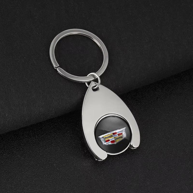 

For Cadillac ATS BLS CT4 CT5 CT6 CTS ESCALADE EXT SLR SLS STS XT4 XT5 XT6 XTS Alloy Car Emblem Keyrings Pendant Key Chain Holder срібний