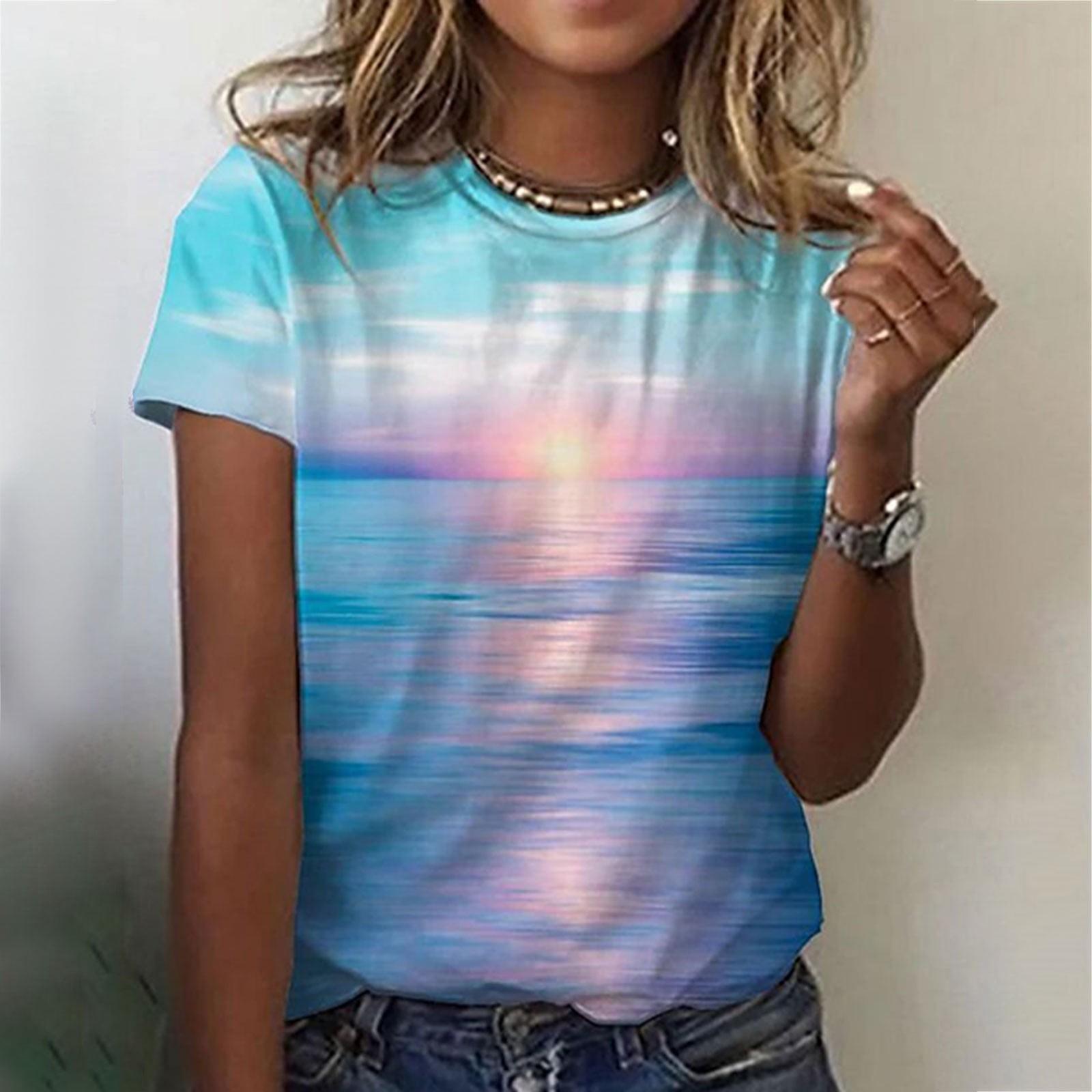 

Женская модная повседневная блузка с v-образным вырезом и коротким рукавом с принтом M