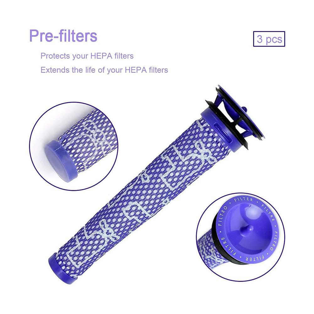 [3 Pack] Filters for DYSON V6, V7, V8, DC58, DC59, DC61, DC62 stickvac