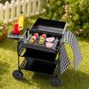 Miniature Black Metal Barbecue Grill Model Compact 1/12 Scale Set Realistic for