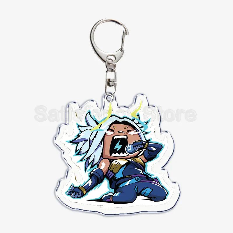 

Popular Fun Valorant Keychain Ett Sova Cypher Man Acrylic Key Chain for Accessories Pendant Key Ring Keychains Jewelry Gift