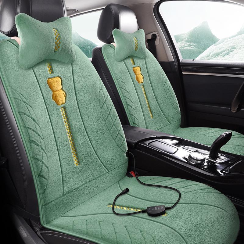 Cartoon Plush Heated Car Seat Cushion, 12V Non-slip Warming Pad