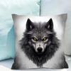 pc Majestic Wolf Print Pillowcase Set  Polyester NonEmbroidery Cushion Covers for Sofa Bed Man Cave Home Decor