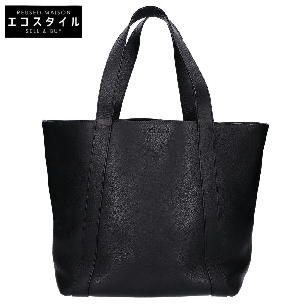 ANN DEMEULEMEESTER All leather Tote Bag blackUsed