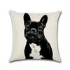Cartoon Printed Pillow Case Cotton Linen Franch Bulldog Pillowcase Decorative Pillowcases Cover For Car Home