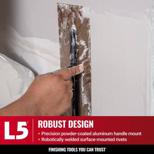 LEVEL5 Drywall Trowel | Triple-Hardened Stainless Steel with Impact-Resistant Handle | Sheetrock, Gypsum Board, Plasterboard | 4-963 41cm (16")