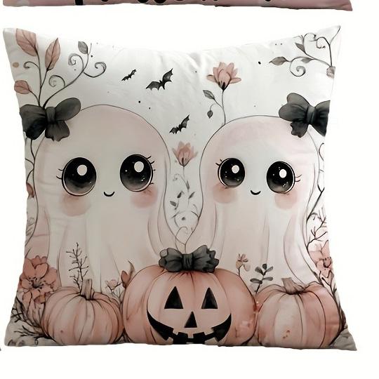 Cute Halloween Pillowcases: Ghosts, Pumpkins, And Trick Or Treat Designs! Sofa Cushion Cover Holiday Party Decoration Gift